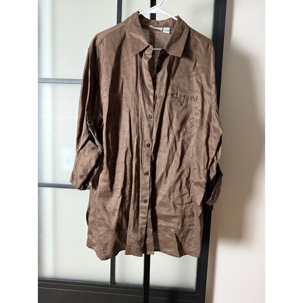 Toto n Ko Women's Linen Top Lagenlook Coastal Size 2X
